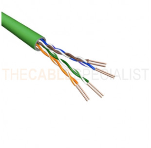 Cat6 U/UTP Cable, Stranded, AWG24, PVC, Green, 500m