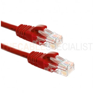 EECONN, Cat.6 U/UTP Patch Cord, AWG24, PVC, Red, 0.25m