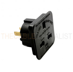 Power Converter, GB Socket - US Plug, Black