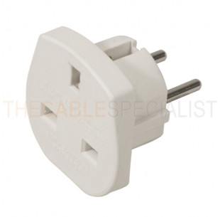 Power Converter, GB Socket - Schuko Plug, White