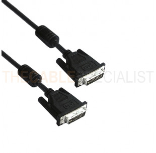 DVI Cable, Duallink 24+1, High Quality, Black, 5m