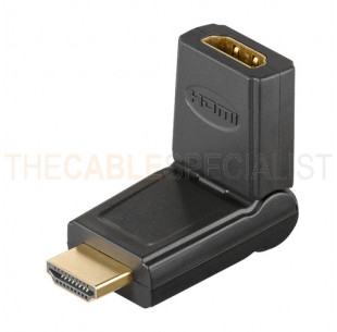 HDMI Adaptor, male - female, Flexible, Black