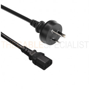 Power Cord, Australia - C13, 3x 0.75mm², Black, 1.8m