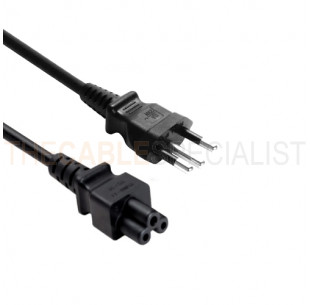 Power Cord, Brazil - C5, 3x 0.75mm², Black, 1.8m