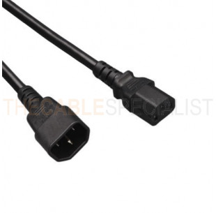 Power Cord, C14 - C13, 3x 1.00mm², Black, 3m