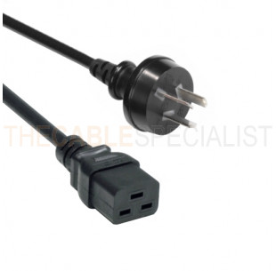 Power Cord, China - C19, 3x 1.50mm², Black, 2.5m