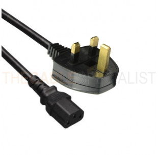 Power Cord, Great Britain - C13, 3x 1.00mm², Black, 1.8m