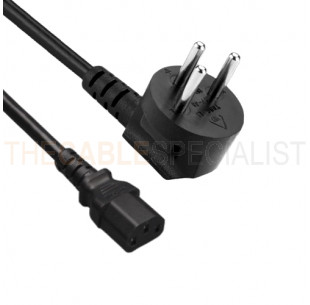 Power Cord, Israel - C13, 3x 0.75mm², Black, 1.8m