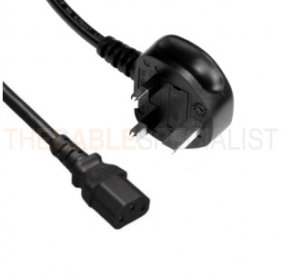 Power Cord, Saudi-Arabia - C13, 3x 0.75mm², Black, 1.8m