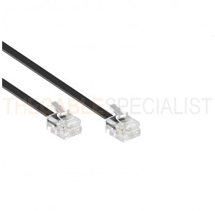 Modular Cable, RJ11 - RJ11, 1:1, Black, 10m