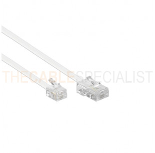 Modular Cable, RJ11 - RJ45, 1:1, White, 2m