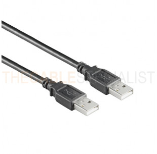 USB 2.0 Cable, A - A, Black, 2m