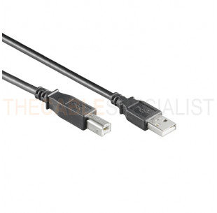 USB 2.0 Cable, A - B, Black, 3m