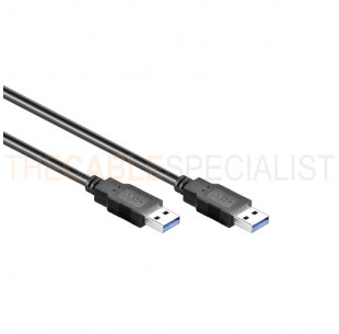 USB 3.0 Cable, A - A, Black, 0.5m