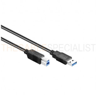 USB 3.0 Cable, A - B, Black, 0.5m