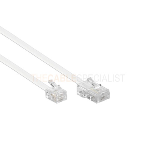 Modular Cable, RJ11 - RJ45, 1:1, White, 10m