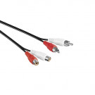 Audio Extension Cable, 2x, Black, 1.5m