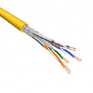 Cat.6 S/FTP Cable, Stranded, AWG26, LSZH, Yellow, 500m