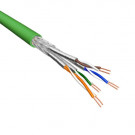 Cat.6 S/FTP Cable, Stranded, AWG26, LSZH, Green, 500m