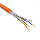 Cat.6 S/FTP Cable, Stranded, AWG26, LSZH, Orange, 500m