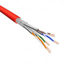 Cat.6 S/FTP Cable, Stranded, AWG26, LSZH, Red, 500m