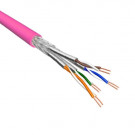 Cat.6 S/FTP Cable, Stranded, AWG26, LSZH, Pink, 500m