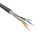 Cat.6 S/FTP Cable, Stranded, AWG26, LSZH, Black, 500m