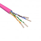 Cat.6 U/UTP Cable, Stranded, AWG24, LSZH, Pink, 500m