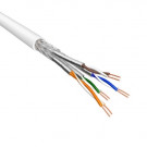 Cat.6A S/FTP Cable, Stranded, AWG26, LSZH, White, 500m