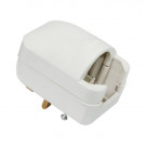 Power Converter, Schuko Socket - GB Plug, White