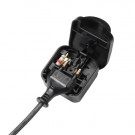 Power Converter, Schuko Socket - GB Plug, Black