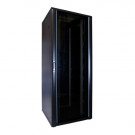 Network rack, 18U, 600 x 600, Glass door, Black
