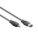 FireWire Cable, 6-pin - 4-pin, Black, 2m