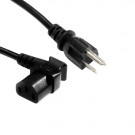 Power Cord, America (US) - C13 Right Angled, 3x AWG18, Black, 1.8m