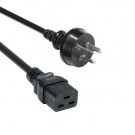 Power Cord, Argentina - C19, 3x 1.50mm², Black, 2.5m