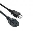 Power Cord, Brazil - C19, 3x 1.50mm², Black, 2.5m