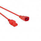 Power Cord, C14 - C13, 3x 0.75mm², Red, 0.6m