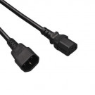 Power Cord, C14 - C13, 3x 0.75mm², Black, 0.6m
