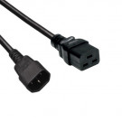Power Cord, C14 - C19, 3x 1.00mm², Black, 1.8m