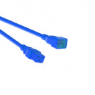 Power Cord, C20 - C19, 3x 1.50mm², Blue, 0.6m