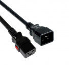 Power Cord, C20 - C19 Lock, 3x 1.00mm², Black, 1.8m