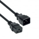 Power Cord, C20 - C19, 3x 1.00mm², Black, 1.8m