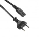 Power Cord, Europlug - C7, 2x 0.75mm², Black, 1.8m