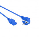 Power Cord, Schuko Angled - C13, 3x 0.75mm², Blue, 0.6m