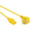 Power Cord, Schuko Angled - C13, 3x 0.75mm², Geel, 0.6m