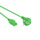 Power Cord, Schuko Angled - C13, 3x 0.75mm², Green, 0.6m
