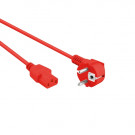 Power Cord, Schuko Angled - C13, 3x 0.75mm², Red, 0.6m