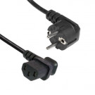 Power Cord, Schuko Angled - C13 Left Angled , 3x 0.75mm², Black, 1.8m