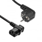 Power Cord, Schuko Angled - C13 Right Angled, 3x 0.75mm², Black, 1.8m