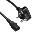 Power Cord, India - C13, 3x 0.75mm², Black, 1.8m